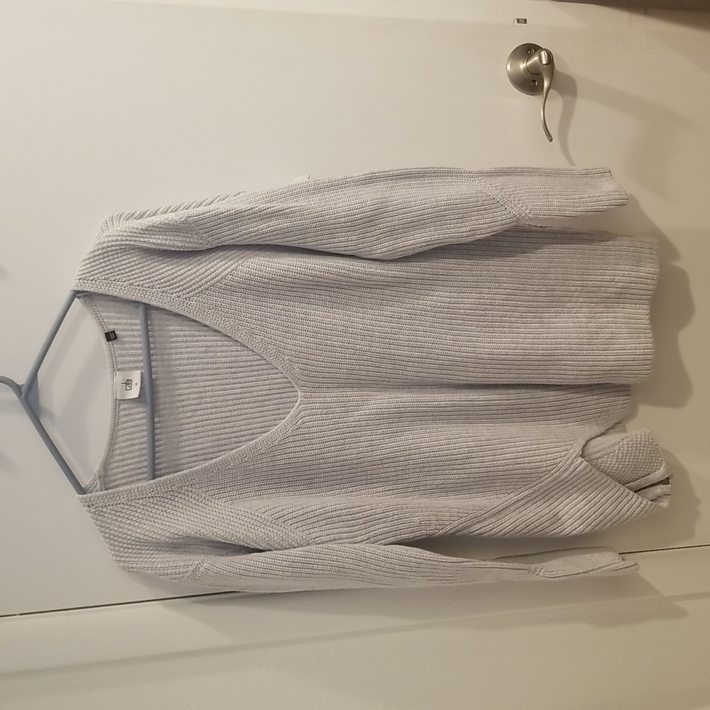 Cabi side zip grey sweater